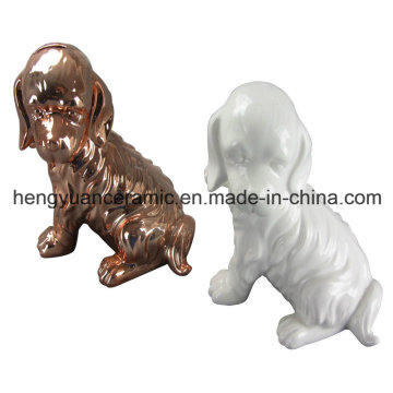 Animal en forma de artesanía de cerámica, forma de perro banco de moneda para la decoración del hogar